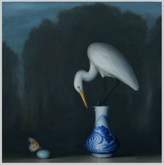 DAVID KROLL, LANDSCAPE (EGRET AND MONARCH)
oil on linen