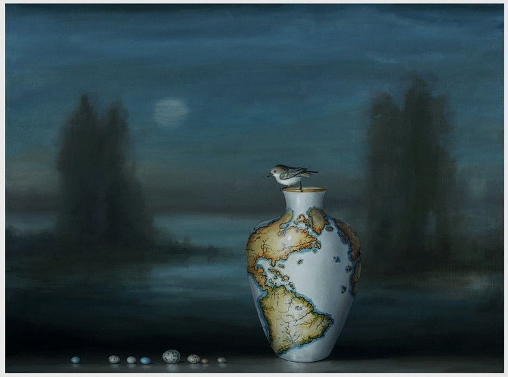 DAVID KROLL, NOCTURNE (VASE WITH MAP)
oil on linen