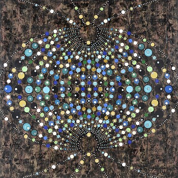 t maker field lines blue 2020 mixed media 48x48x3 in copy