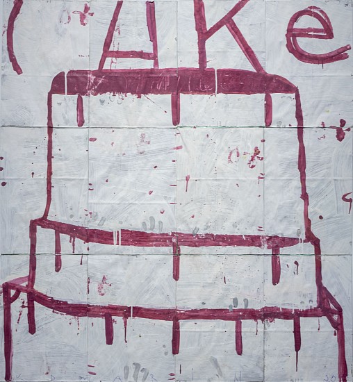 GARY KOMARIN, CAKE, RASPBERRY ON WHITE
acrylic on paper