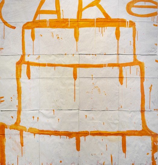 GARY KOMARIN, CAKE, ORANGE ON WHITE
acrylic on paper