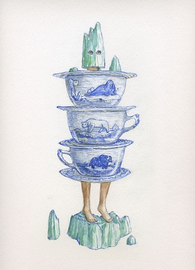 KAHN + SELESNICK, MADAME LULU'S BOOK OF FATE TAROT COSTUME DRAWING: THE PAGE OF CUPS
watercolor on paper