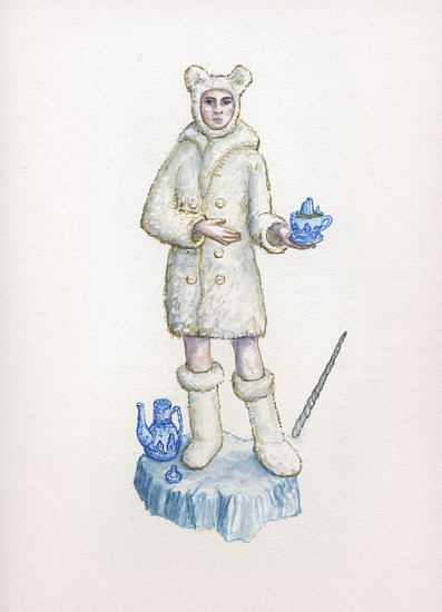 KAHN + SELESNICK, MADAME LULU'S BOOK OF FATE TAROT COSTUME DRAWING: QUEEN OF CUPS
watercolor on paper
