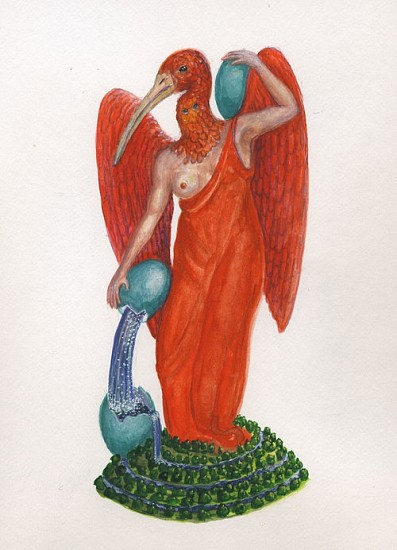 KAHN + SELESNICK, MADAME LULU'S BOOK OF FATE TAROT COSTUME DRAWING: TEMPERANCE
watercolor on paper