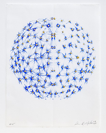 BRAD MILLER, ROTATOR No. 15
watercolor, latex and gold leaf on paper