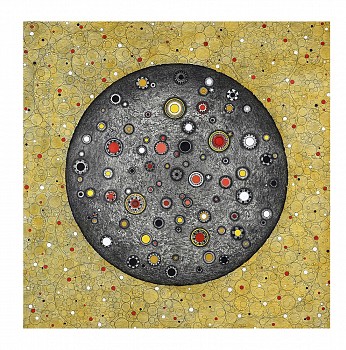 maker divided drawn from dust 2021. prismacolor acrylic paint on evolon paper 84x84