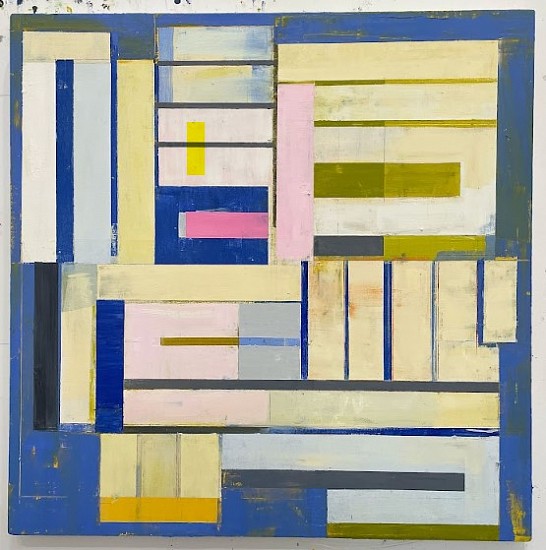 LLOYD MARTIN, SMALL BLUE HASHTAG<br />
oil on canvas