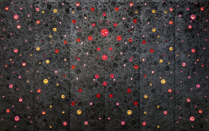 TERRY MAKER, VEIL
drinking straws, low density foam, flock and graphite on panel