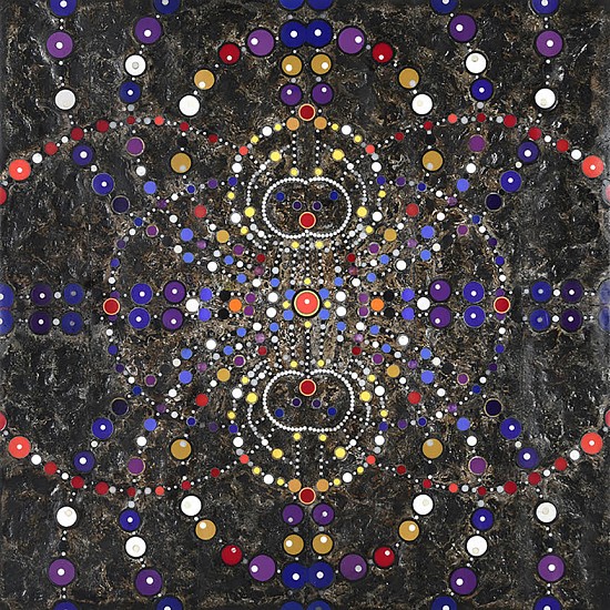 TERRY MAKER, FIELD LINES
shredded documents, resin on panel