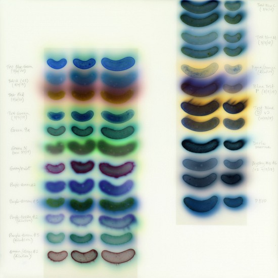 JAQ CHARTIER, STUDY (TEST COLORS)
acrylic, ink, dyes, stains and spray paint on wood panel