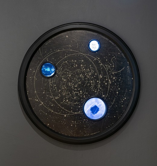 STACEY STEERS, STAR CHART (Spell of the Marvelous)
wood, digital screen and mixed media